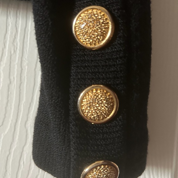 ST John Black Cropped Knit Cardigan Size 2 - Picture 6 of 8